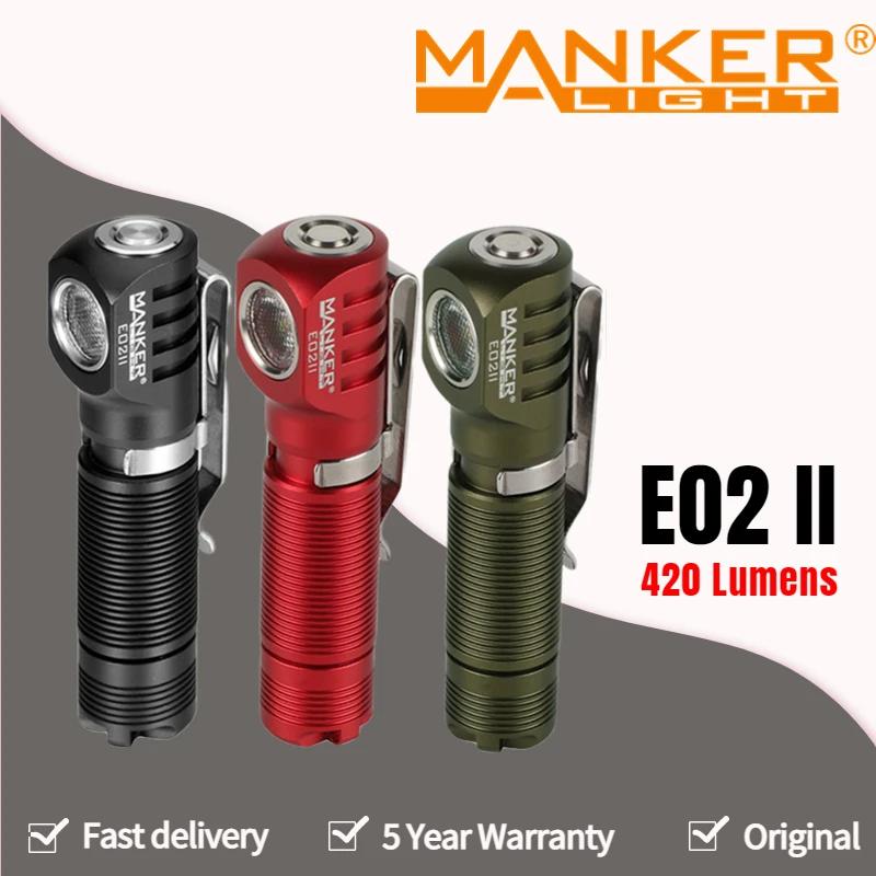 Manker E02 II  工, 420  ̳ʽ SST20 LED Ʈ, ׳ƽ   ú Ŭ, AAA/10440 ͸ 